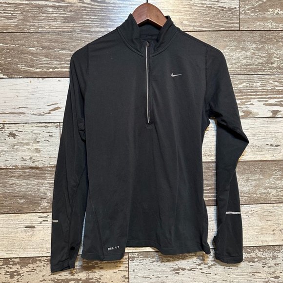 Nike Tops - Nike Running Black Women's Dri-Fit Athletic Pullover Quarter Zip Sweatshirt